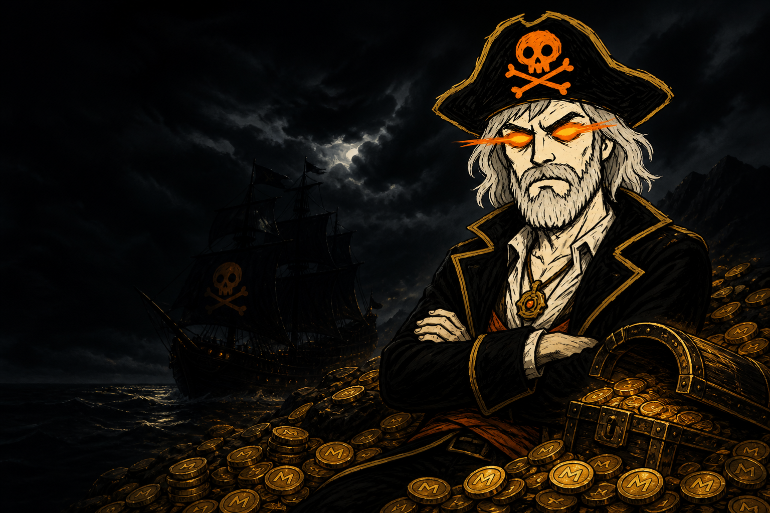 Captain Saylarr atop a hoard of MSTR treasure